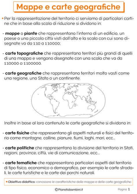 Mappe E Carte Geografiche Schede Didattiche Per La Scuola Primaria