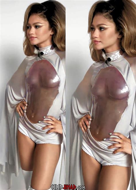 Zendaya Shows Off Her Nippleless Tits Behind The Scenes FapFapHD