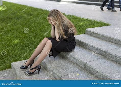 depressed teen girl sitting on stairs royalty free stock image image 14373186