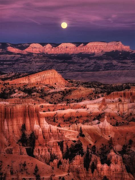 Moonrise And Sunset The Same Time At Bryce Canyon 1536x2048 Oc R