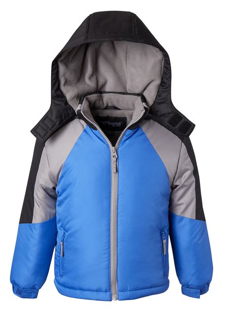 Sportoli Coats For Boys Fleece Lined Snowboard Hooded Colorblock