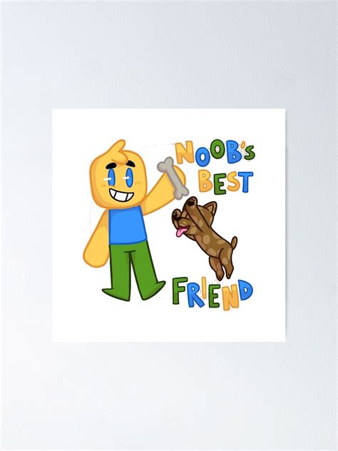 Roblox Noob With Dog Roblox Poster For Sale By Swoolkanebo Redbubble