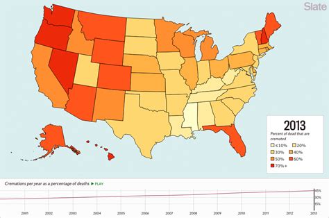 Cremation Rates In The Us A State By State Map