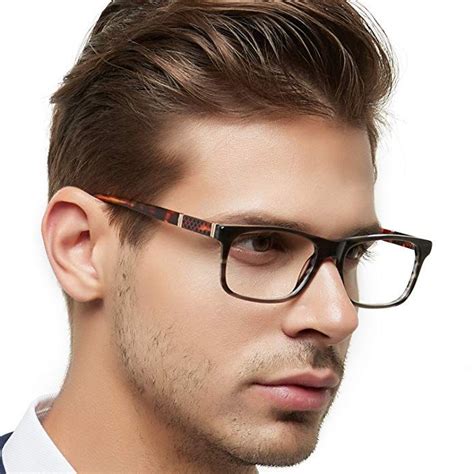 occi chiari mens rectangle stylish eyewear frame metal decoration clear lens glasses