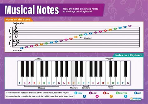 Musical Notes Music Posters Laminated Gloss Paper Measuring 850mm X