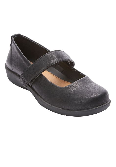 Comfortview Womens Wide Width The Carla Mary Jane Flat Mary Jane Shoes