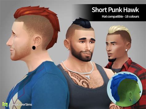 Short Punk Hawk For Males At Lumialover Sims Sims 4 Updates