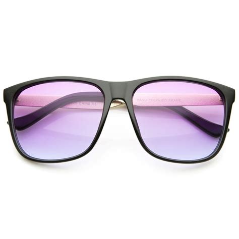 modern horn rimmed gradient colored lens metal temple square sunglasses 56mm sunglasses frame