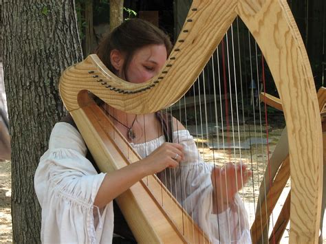 Harp Free Stock Photo Medieval Woman Playing The Harp 1716