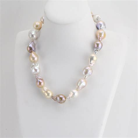 X Mm Natural Multi Color Large Baroque Pearl Etsy Baroque Pearl Necklace Baroque