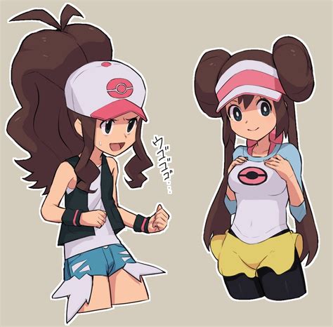 Rosa And Hilda Pokemon And More Drawn By Nyonn Danbooru