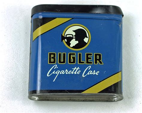 Vintage Bugler Tobacco Tin Cigarette Case Tobacciana Empty Etsy