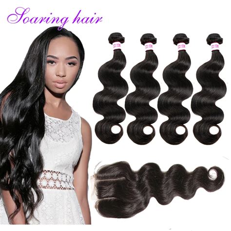 Indian Body Wave With Closure 7a Unprocessed Raw Indian Hair With Lace Closure Virgin Hair