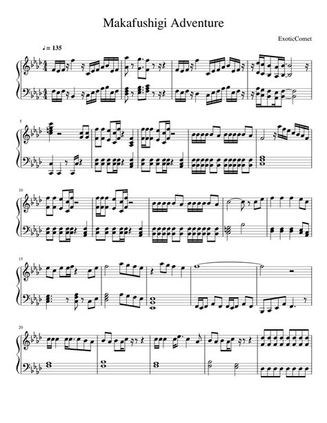 Makafushigi Adventure Dragon Ball Sheet Music For Piano Solo