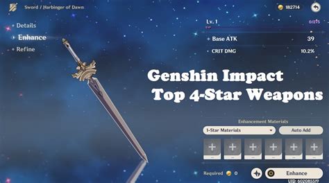 Genshin Impact Top 4 Star Weapons