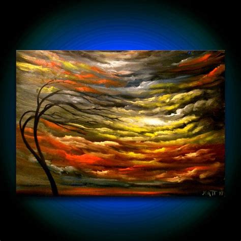 Art Painting Abstract Tree Painting Landscape On Wood 5 X 18 Art