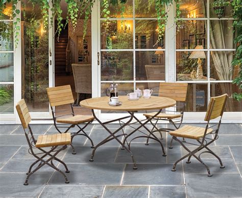 Garden dining chairs offer back support and will work better if you spent more time at the table Bistro Round Folding Table and Chairs Set