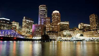 Boston Skyline Wallpapers Night Massachusetts Boswash Cities