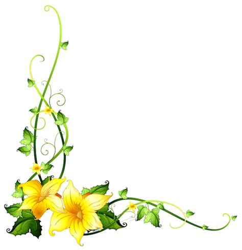 Plantilla De Borde Con Flores Amarillas Vector Gratis