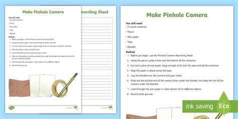 Pinhole Camera Experiment Design Challenge Twinkl Stem