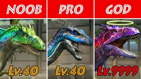 Allonogmius Max Level 40 Nood Vs Pro Vs God In Crazy Battle Jurassic World The Game Hoorikz