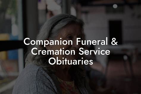 Companion Funeral & Cremation Service Obituaries - Eulogy Assistant