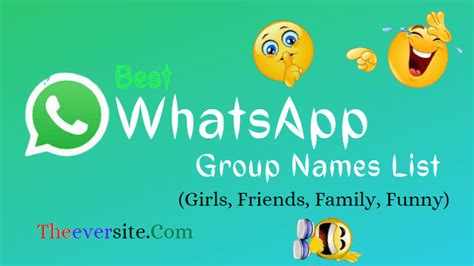 Best Funny Cool Whatsapp Group Names List