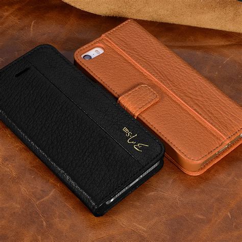 S Ch Genuine Leather Luxury Cell Phone Case Wallet Card Slot Filp Cover