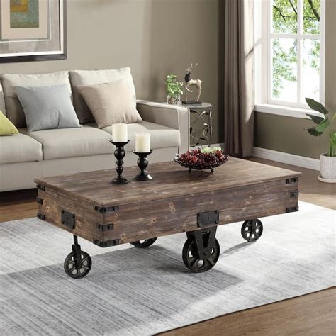 Firstime And Co 48 In Rustic Espresso Large Rectangle Wood Coffee Table