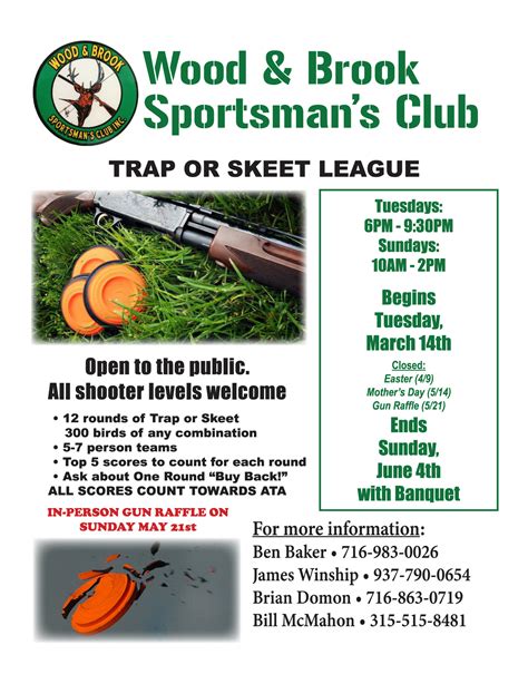 Wood And Brook Sportsmanss Club Trap Or Skeet League Ecfsc