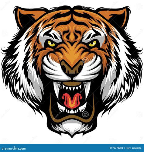 Angry Tiger Face Vector