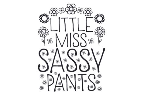 Little Miss Sassy Pants Svg Cut File For Cricut And Silhouette
