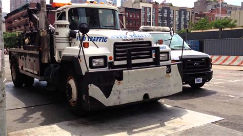 Large Mack Nypd Traffic Division Wrecker At W 49th St And 10th Ave In