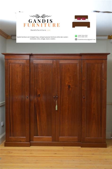 Bahan material kayu ada dua, yaitu berbahan kayu dan non kayu. lemari pakaian kayu minimalis 4 pintu murah - furniture ...