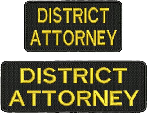 For District Attorney Embroidery Patch 3x9 And 3x6 Hook Gold