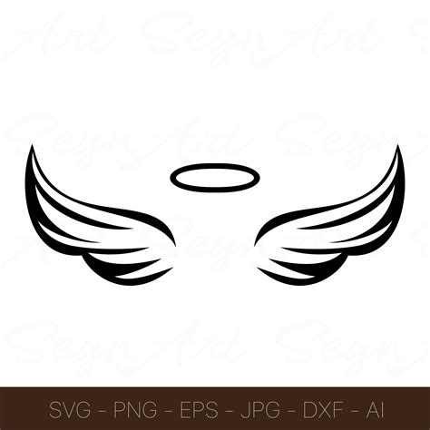 angel wings and halo svg
