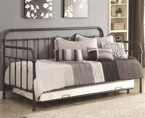 300398 Dark Bronze Metal Daybed With Trundle From Coaster 300398
