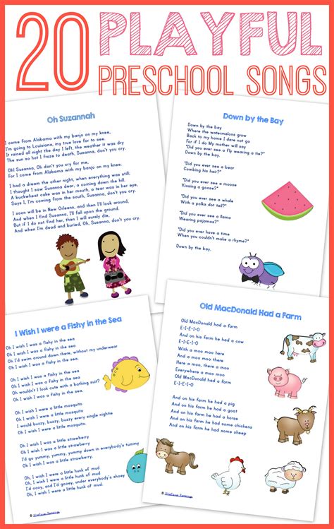 20 Best Preschool Songs Free Printable Wildflower Ramblings New