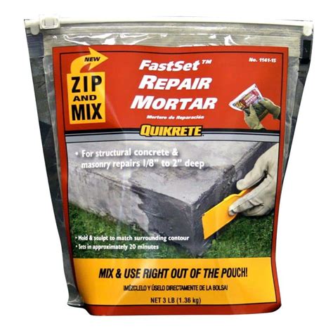 Quikrete 3 Lb Zip And Mix Repair Concrete Mortar 124115 The Home Depot