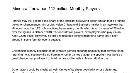 Minecraft Now Has 112 Million Monthly Userslvosjpdfpdf Docdroid