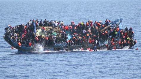 Migrant Crisis Coastguard Releases Footage Of Boat Capsize Bbc News