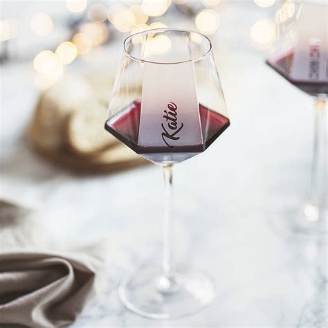 personalised hexagonal wine glass by becky broome