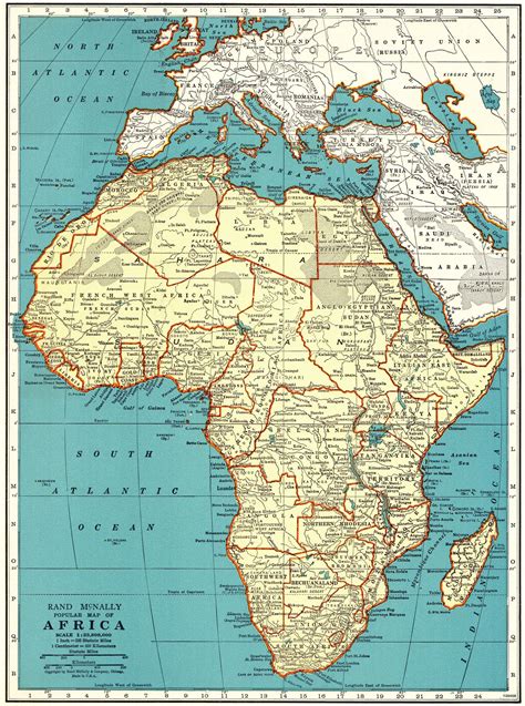 1939 Antique Map Of Africa Vintage Africa Map Gallery Wall Etsy Map