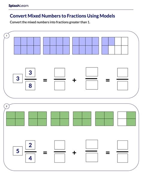 Area And Mixed Numbers Worksheet