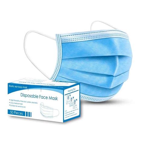 Deals On Surgical 3 Ply Disposable Face Masks Pack Of 50 Compare