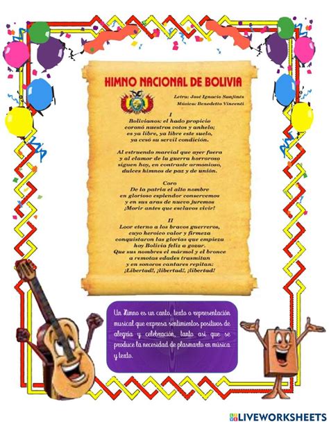 Ejercicio De El Himno Nacional De Bolivia