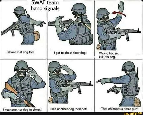 Swat Team Hand Signals I Gal Lo Shoal Melt Dog Wrong House Kill Ith