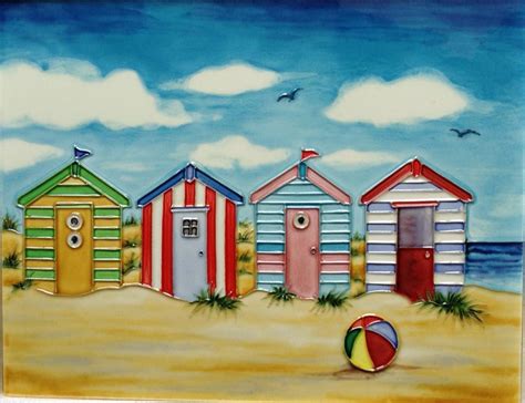 Shop for beach huts wall art from the world's greatest living artists. YH Art Summer Holidays Beach Hut Seaside Ceramic Wall Art ...
