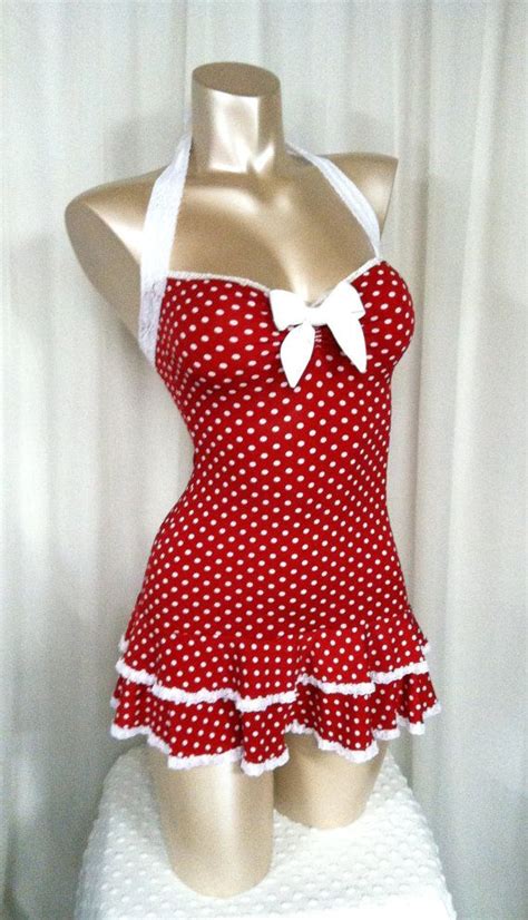 Polka Dot Mini Dress Sweetheart Neckline Double Ruffle Hem Halter