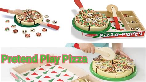 Kids Pretend Play Melissa And Doug Pizza Party Wooden Play Food Youtube